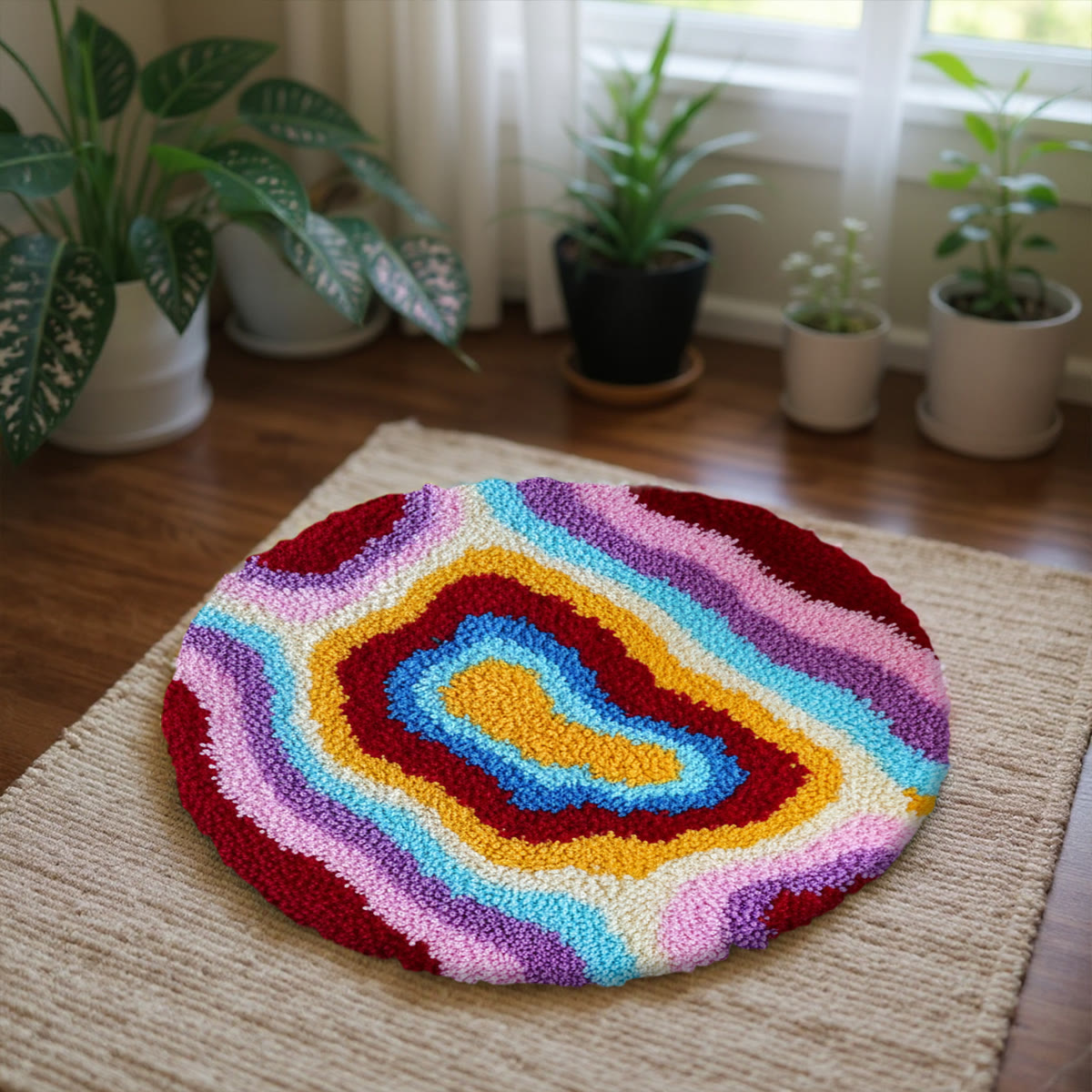 Rubbyoo Latch Hook Rug Kit - Wavy Patten | Abstract Handmade Carpet | Perfect For Beginner  - image 5