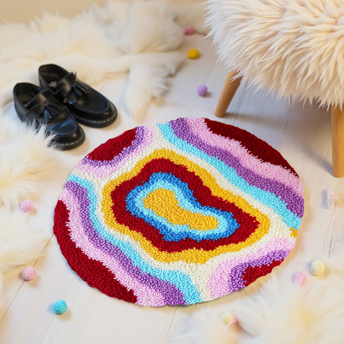 Rubbyoo Latch Hook Rug Kit - Wavy Patten | Abstract Handmade Carpet | Perfect For Beginner  - image 4