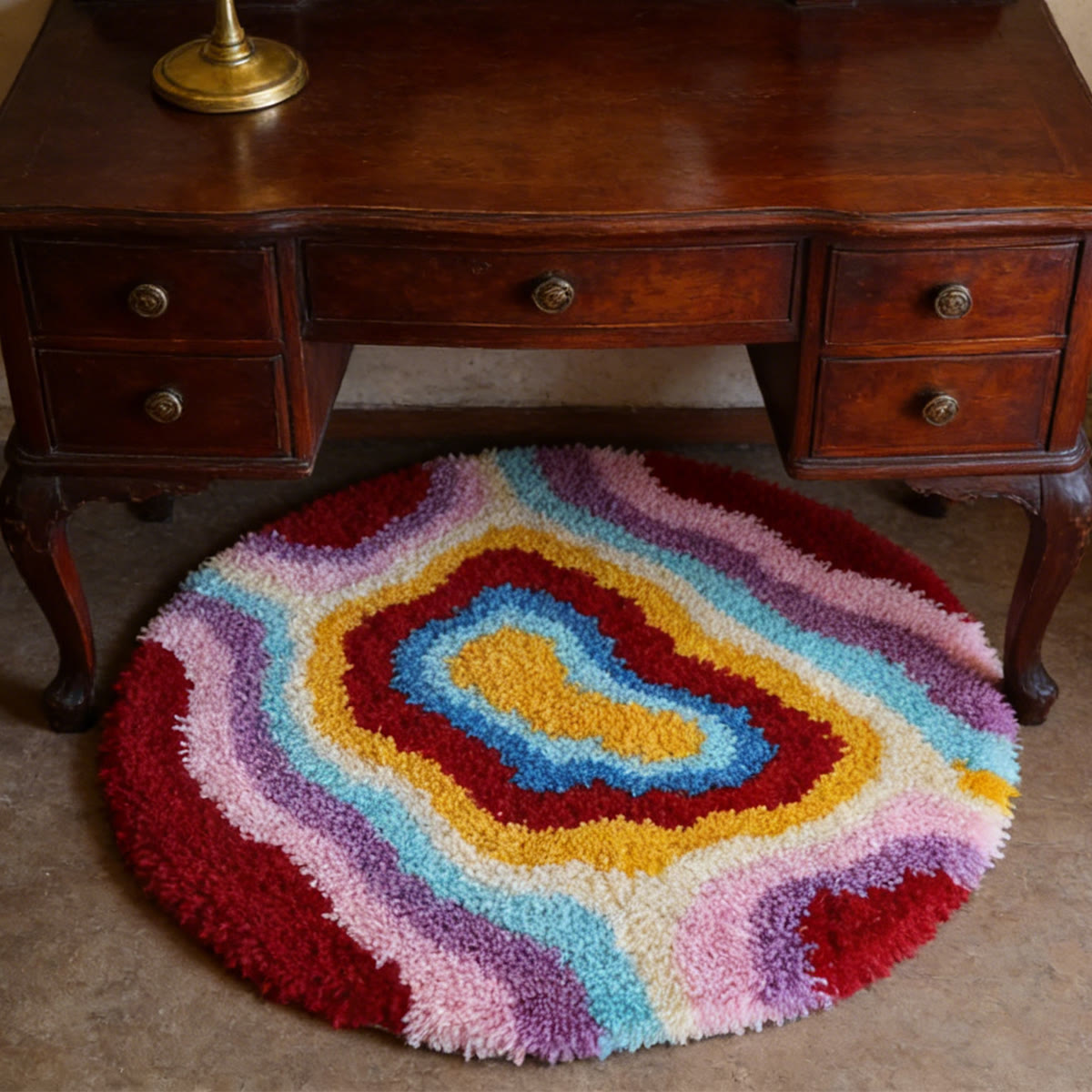 Rubbyoo Latch Hook Rug Kit - Wavy Patten | Abstract Handmade Carpet | Perfect For Beginner  - image 2
