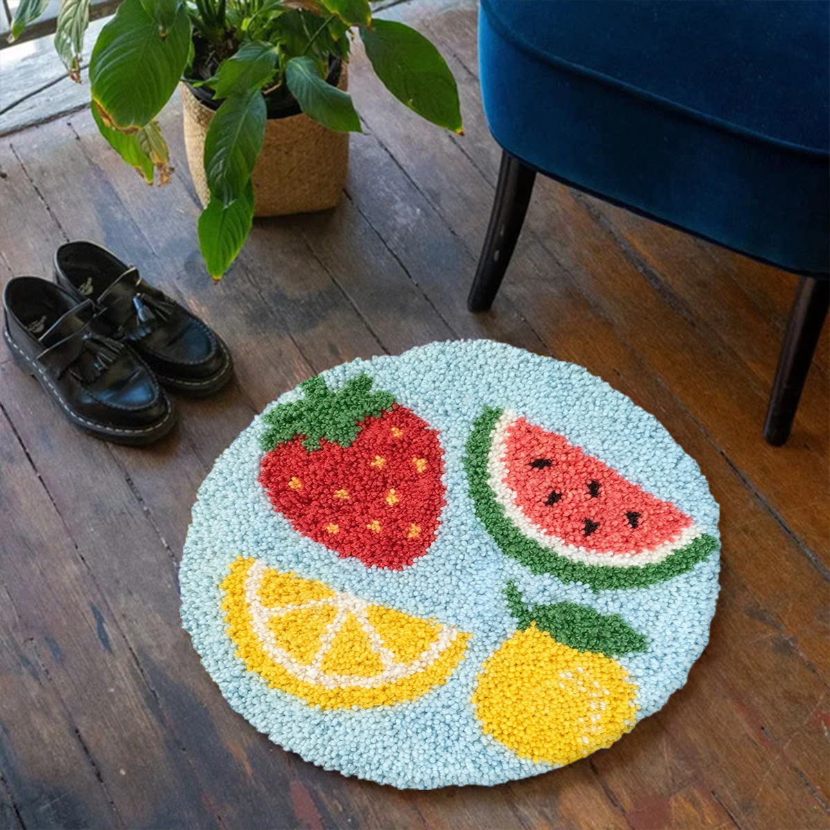 Rubbyoo Latch Hook Rug Kit - Fruits | Fashion Door Mat | Diy Handmade Craft  - image 3