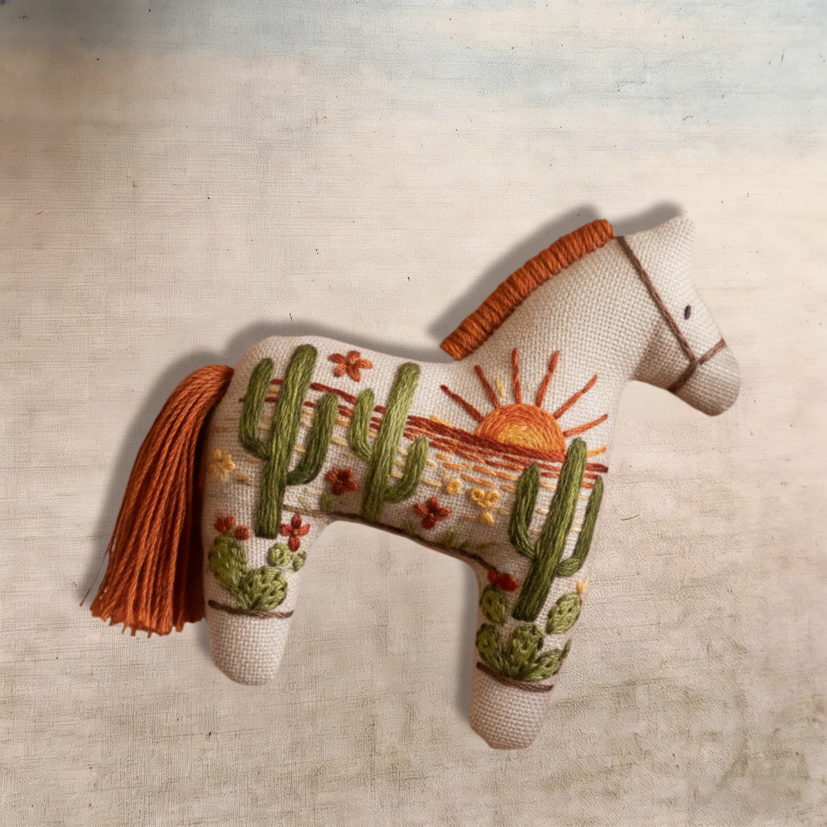 Rubbyoo Dala Horse Embroidery Kit - Sun And Cactus | Cute Handmade Gift | Bedroom Decoration - image 6
