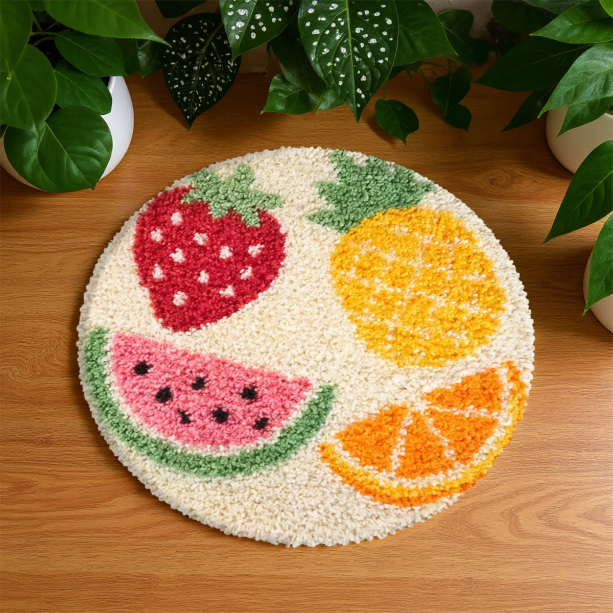 Rubbyoo Latch Hook Rug Kit - Colourful Art  Suitable For Home Decor | Spring Doormat - 48×48cm - image 1