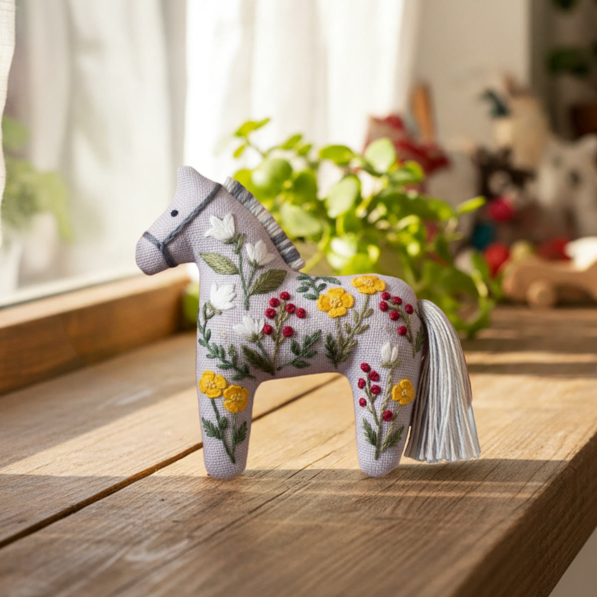 Rubbyoo Dala Horse Embroidery Kit - White And Yellow Flower | Sewing Handmade Gift | Nature-inspired Home Decor  - image 4
