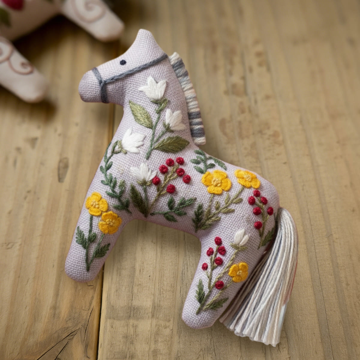 Rubbyoo Dala Horse Embroidery Kit - White And Yellow Flower | Sewing Handmade Gift | Nature-inspired Home Decor  - image 7