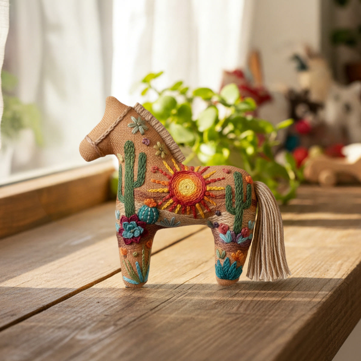 Rubbyoo Dala Horse Embroidery Kit - Sun And Desert | Unique Gift For Nature Lovers | Personalized Bag Charm  - image 4