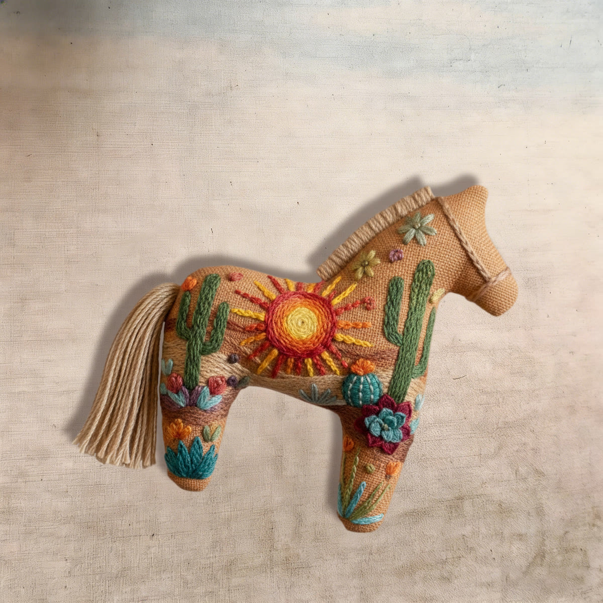 Rubbyoo Dala Horse Embroidery Kit - Sun And Desert | Unique Gift For Nature Lovers | Personalized Bag Charm  - image 6