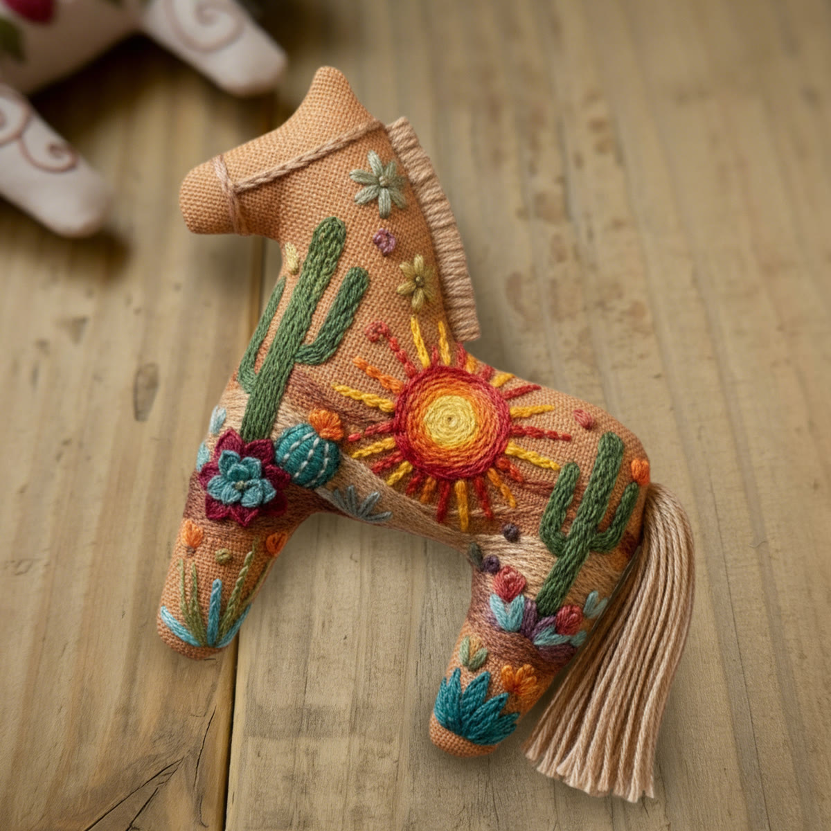 Rubbyoo Dala Horse Embroidery Kit - Sun And Desert | Unique Gift For Nature Lovers | Personalized Bag Charm  - image 9