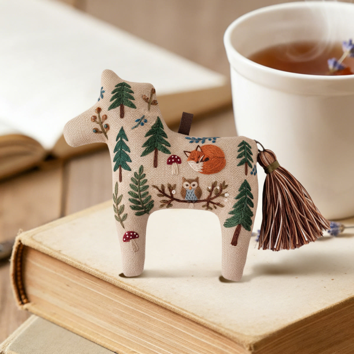 Rubbyoo Dala Horse Embroidery Kit - Fox And Forest | Stress Relief DIY Craft | Fairy-tale Home Decor  - image 2