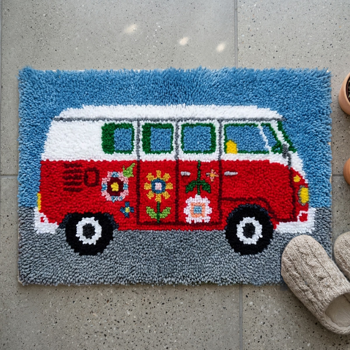 Rubbyoo Latch Hook Rug Kit - Vintage Camper | Rectangle Floor Mat | Unique Housewarming Gift - image 8