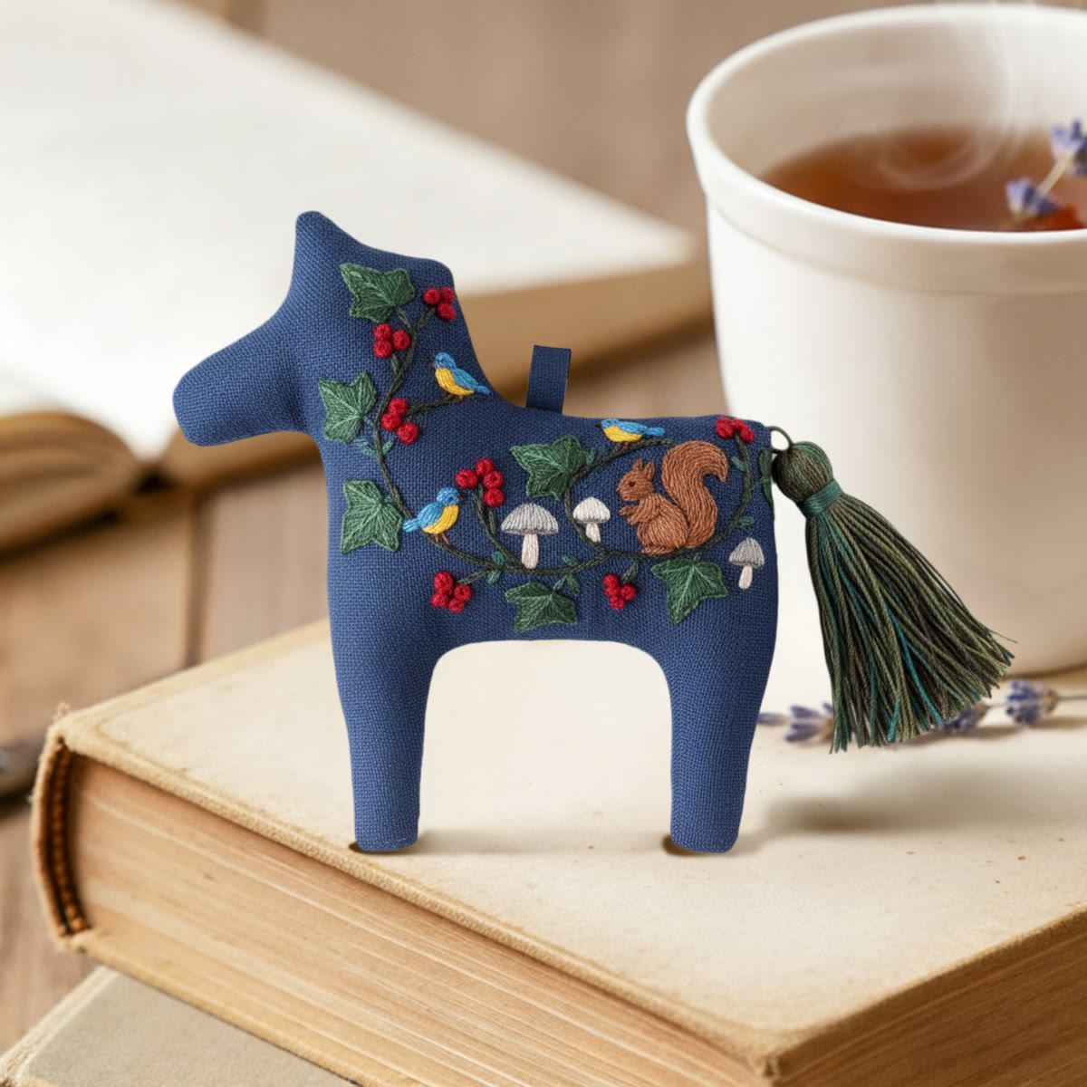 Rubbyoo Dala Horse Embroidery Kit - Bird and Squirrel | Sewing Handmade Gift | Nature-inspired Home Decor  - image 2