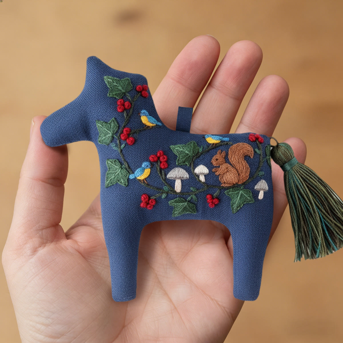 Rubbyoo Dala Horse Embroidery Kit - Bird and Squirrel | Sewing Handmade Gift | Nature-inspired Home Decor  - image 7