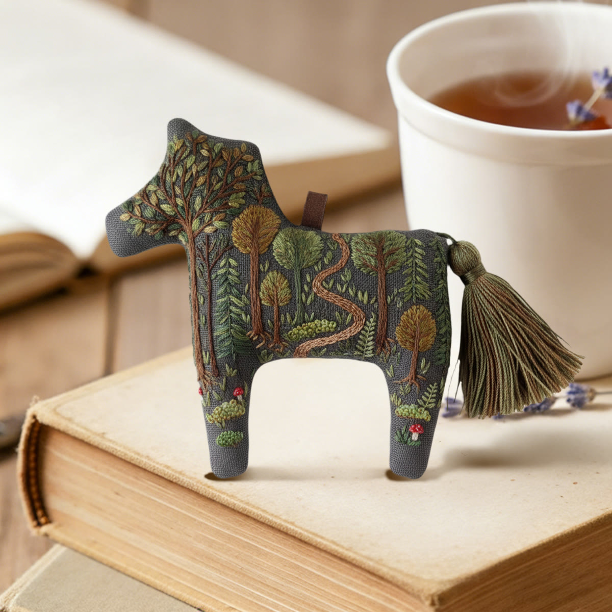 Rubbyoo Dala Horse Embroidery Kit - Woodland Scenery | Forest Creature Gift| Nature-inspired Home Decor  - image 2