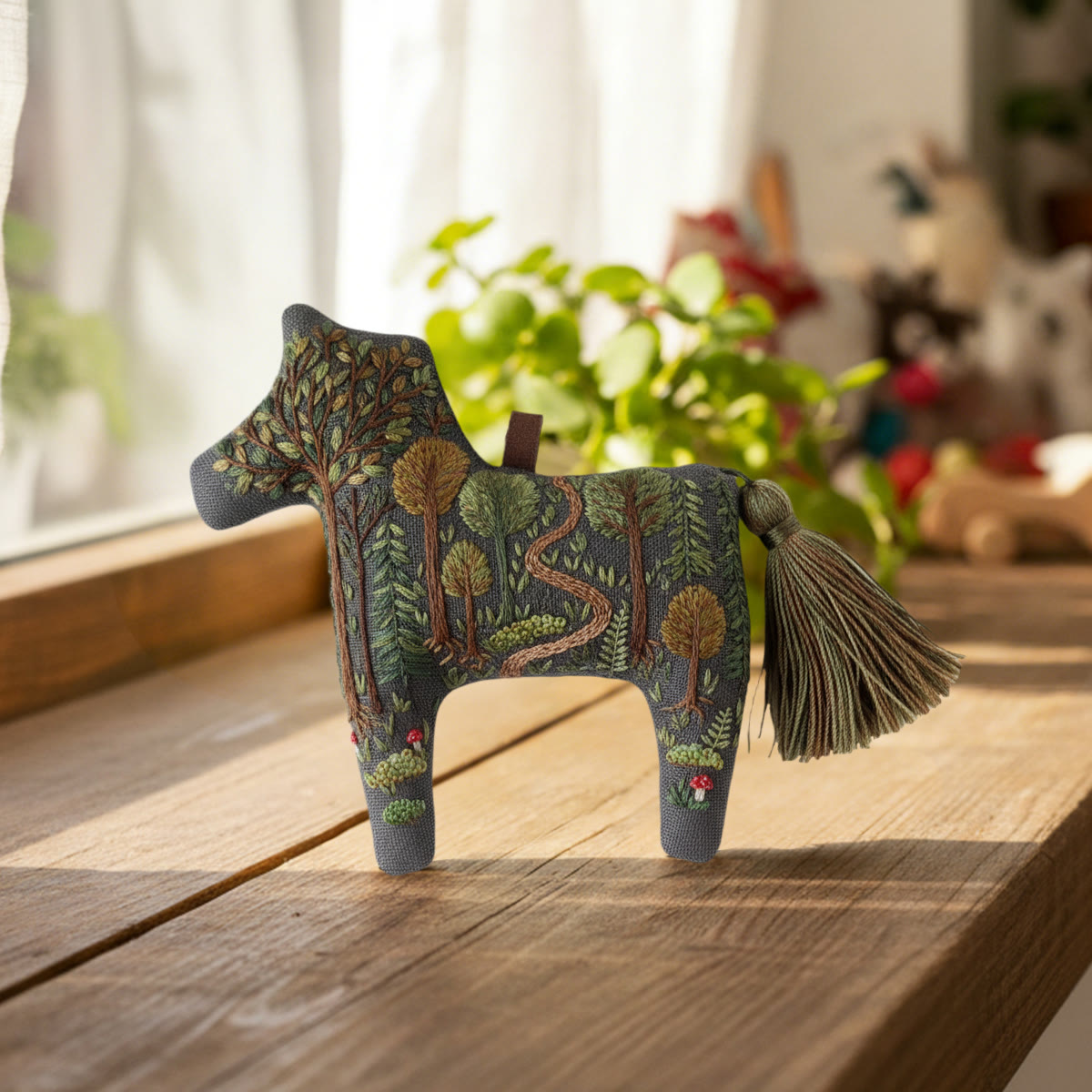 Rubbyoo Dala Horse Embroidery Kit - Woodland Scenery | Forest Creature Gift| Nature-inspired Home Decor  - image 4