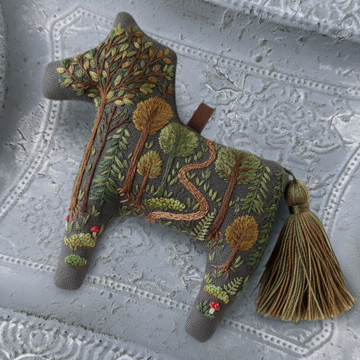 Rubbyoo Dala Horse Embroidery Kit - Woodland Scenery | Forest Creature Gift| Nature-inspired Home Decor  - image 8