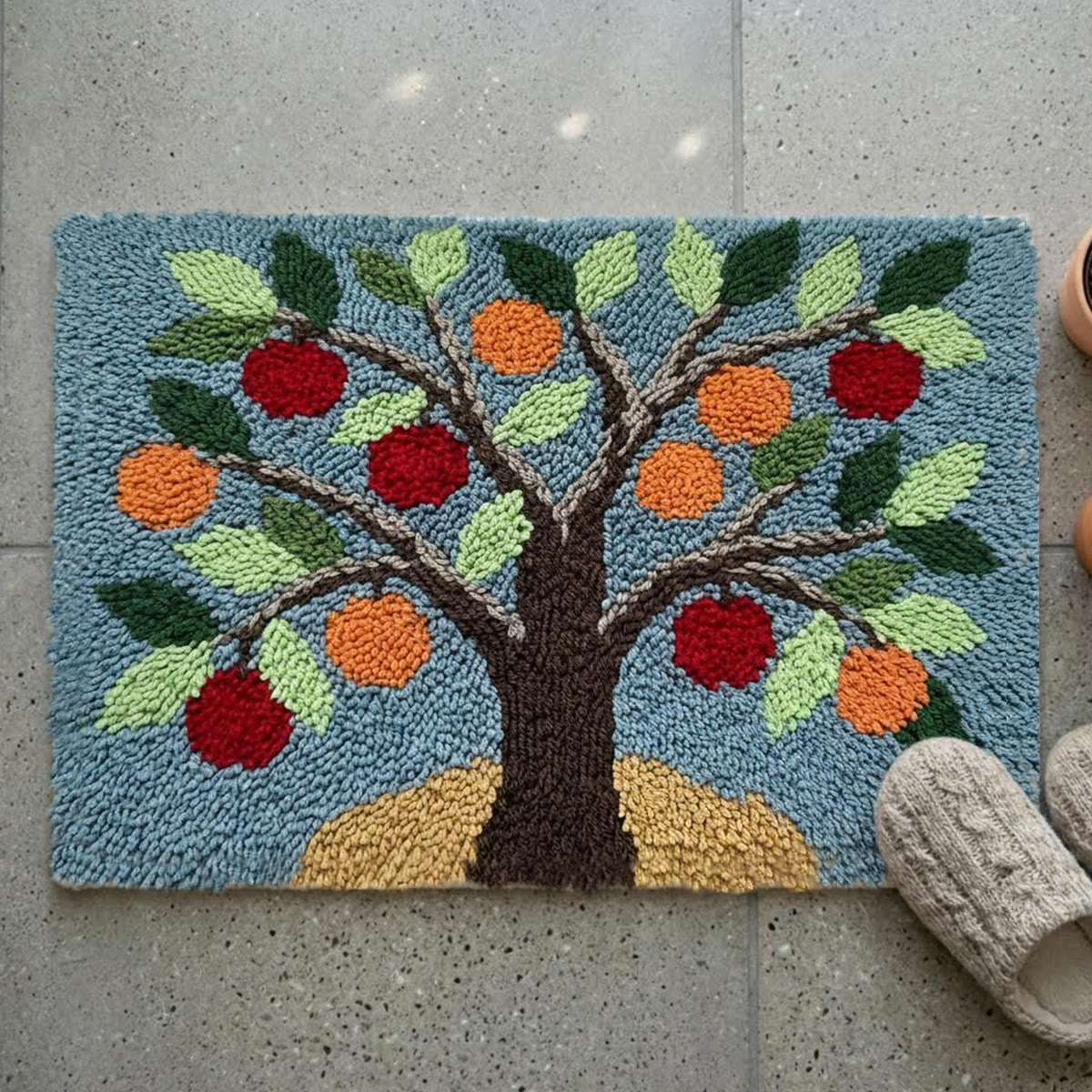 Rubbyoo Latch Hook Rug Kit - Colourful Tree | Diy Housewarming Craft | Handmade Room Carpet - 75×50cm - image 1