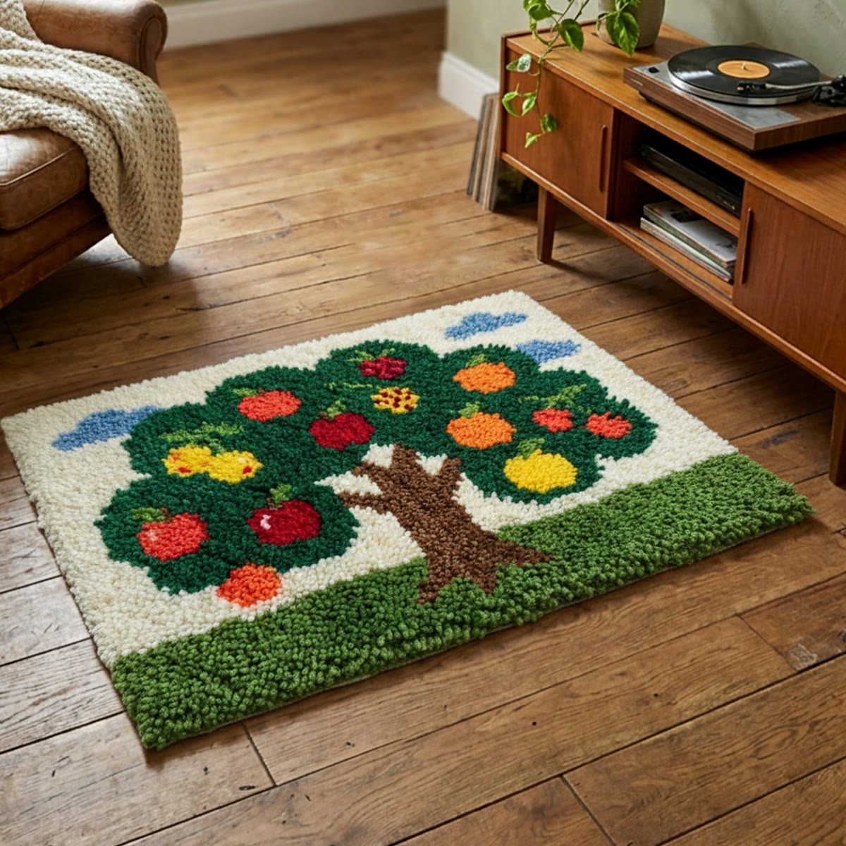 Rubbyoo Latch Hook Rug Kit - Apple Tree | Handmade Outdoor Mat | New Home Gift  - image 3