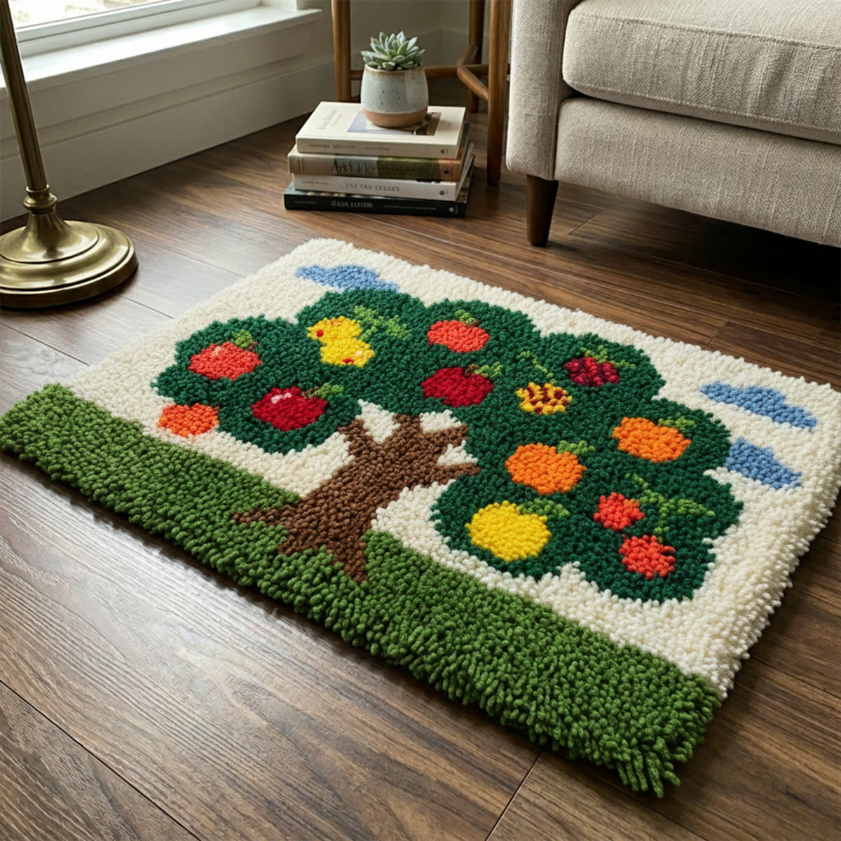 Rubbyoo Latch Hook Rug Kit - Apple Tree | Handmade Outdoor Mat | New Home Gift  - image 6