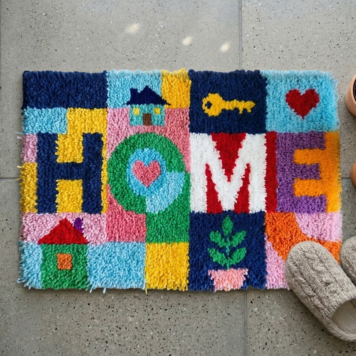 Rubbyoo Latch Hook Rug Kit - Welcome Home | Unique Outdoor Carpet | Diy Housewarming Gift - 75×50cm - image 9