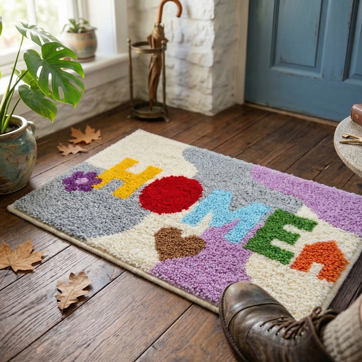 Rubbyoo Latch Hook Rug Kit - Colourful Home Patten | Spring Door Mat | Unique House Decor - image 2