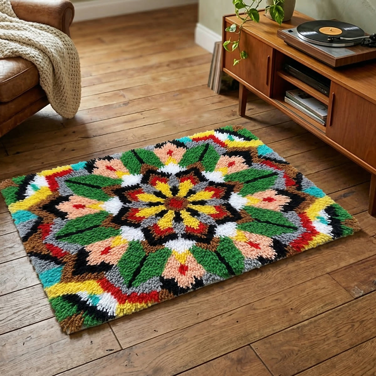 Rubbyoo Latch Hook Rug Kit - Abstract Design | Handmade House Decor | Diy Welcome Mat - image 3