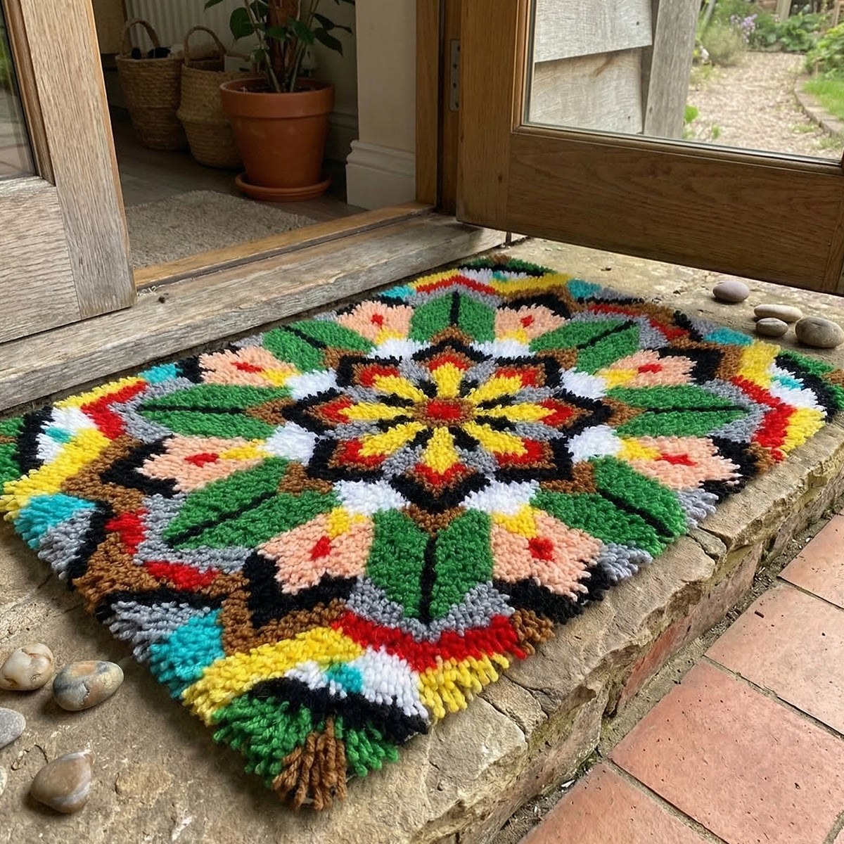 Rubbyoo Latch Hook Rug Kit - Abstract Design | Handmade House Decor | Diy Welcome Mat - image 4