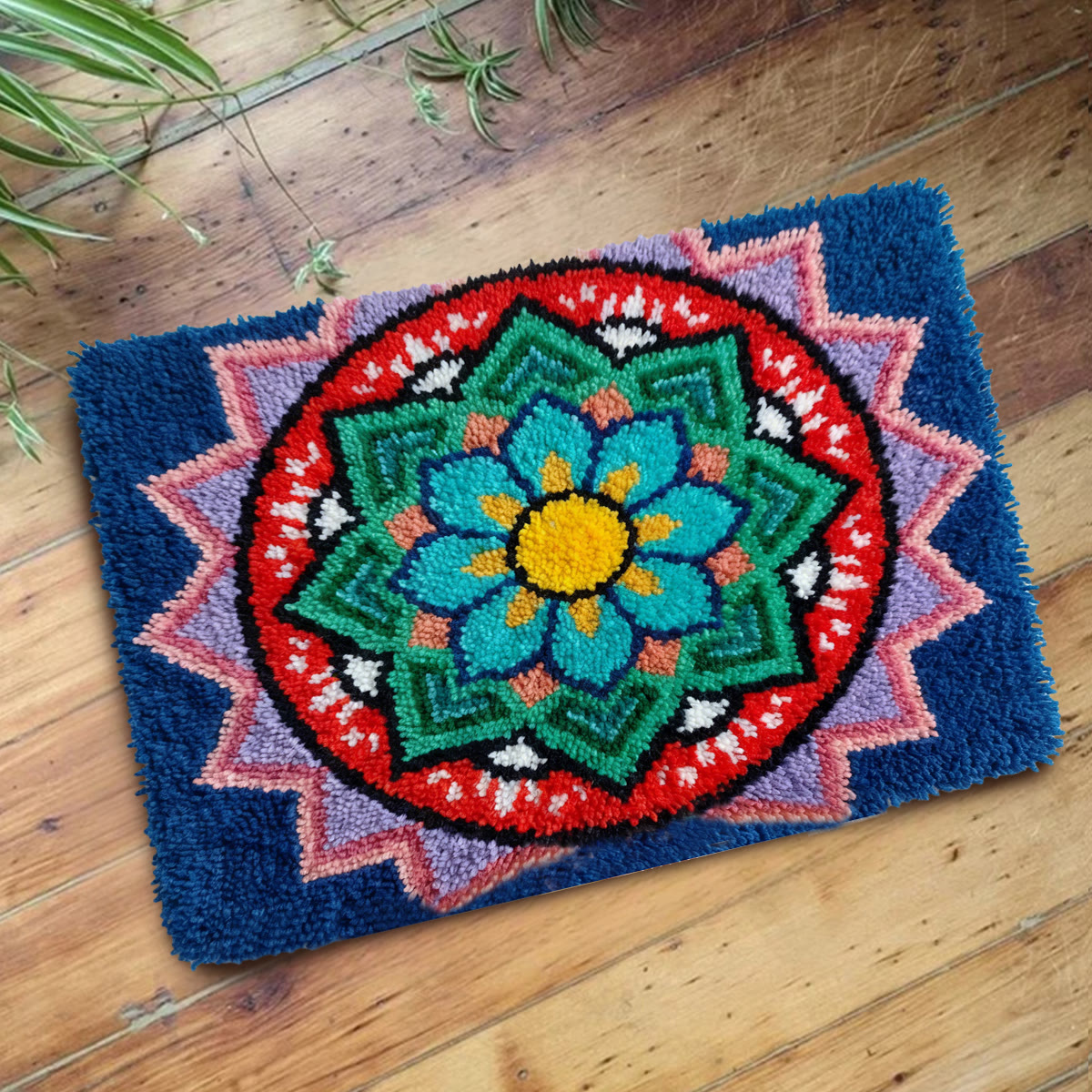 Rubbyoo Latch Hook Rug Kit - Colourful Design | Abstract House Decor | Modern Tufted Rug - image 7