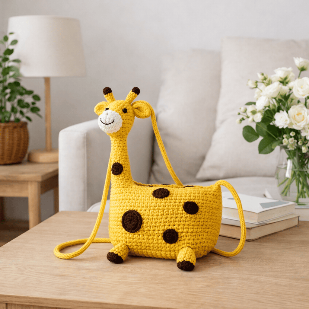 Diy Handmade Giraffe Bag Crochet Kit - Creative Yarn Craft | Unique Crossbody Bag | Special Gift For Kid  - image 2