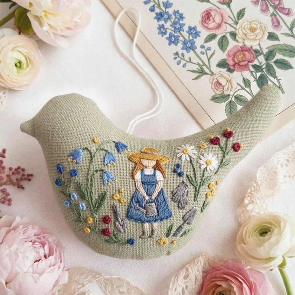 Rubbyoo Bird-shaped Embroidery Kit - Shy Girl | Adorable Handmade Craft | Diy Birthday Gift  - image 3