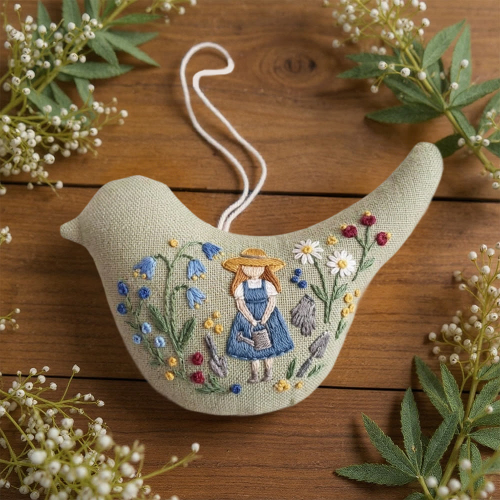 Rubbyoo Bird-shaped Embroidery Kit - Shy Girl | Adorable Handmade Craft | Diy Birthday Gift  - image 5