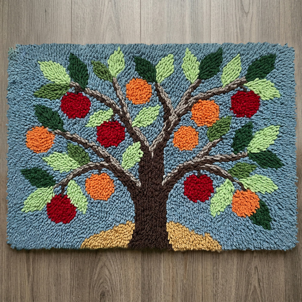 Rubbyoo Latch Hook Rug Kit - Colourful Tree | Diy Housewarming Craft | Handmade Room Carpet - 75×50cm - image 1