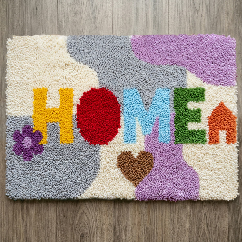 Rubbyoo Latch Hook Rug Kit - Colourful Home Patten | Spring Door Mat | Unique House Decor - image 1
