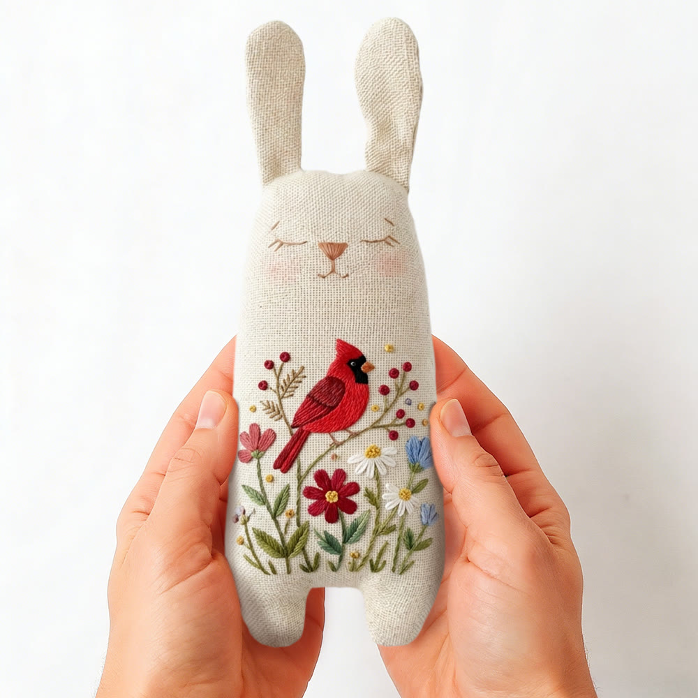 Rubbyoo Bunny Toy Embroidery Kit - Little Birds And Flowers | Hand Embroidery Kit | Playful Toys  - image 6