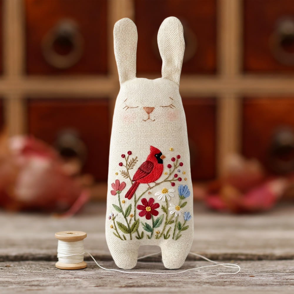 Rubbyoo Bunny Toy Embroidery Kit - Little Birds And Flowers | Hand Embroidery Kit | Playful Toys  - image 7