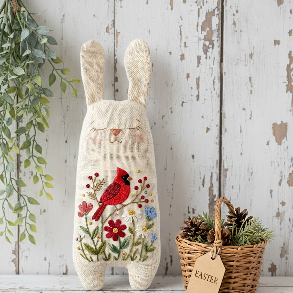 Rubbyoo Bunny Toy Embroidery Kit - Little Birds And Flowers | Hand Embroidery Kit | Playful Toys  - image 2