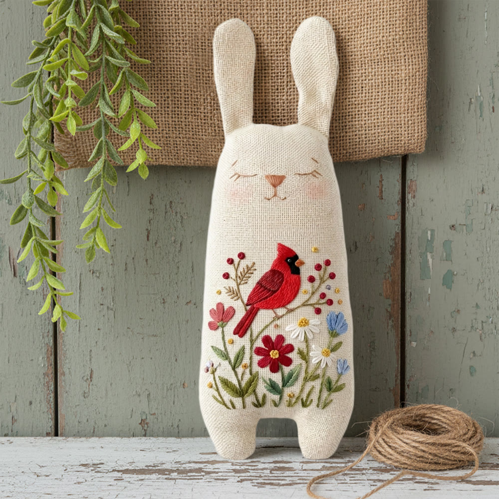 Rubbyoo Bunny Toy Embroidery Kit - Little Birds And Flowers | Hand Embroidery Kit | Playful Toys  - image 3