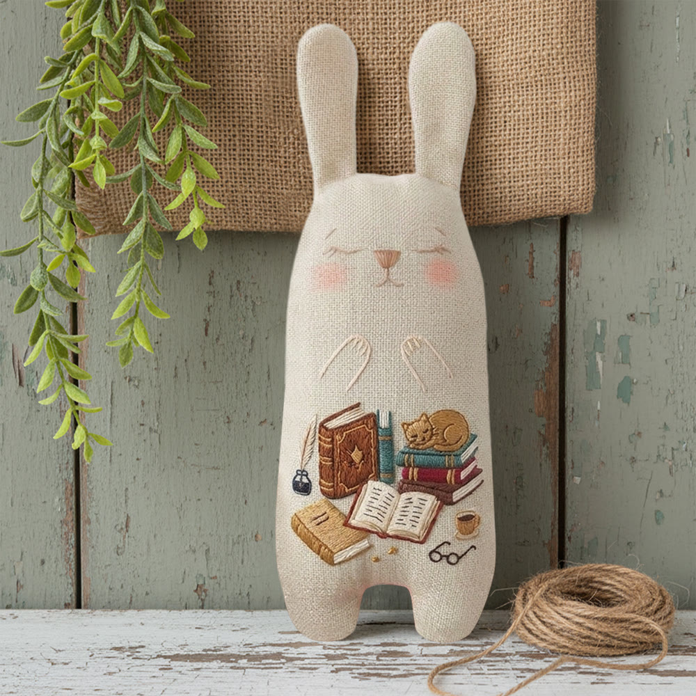 Rubbyoo Bunny Toy Embroidery Kit -  Cats And Books | Embroidery Pattern |  Gifts For Children  - image 3