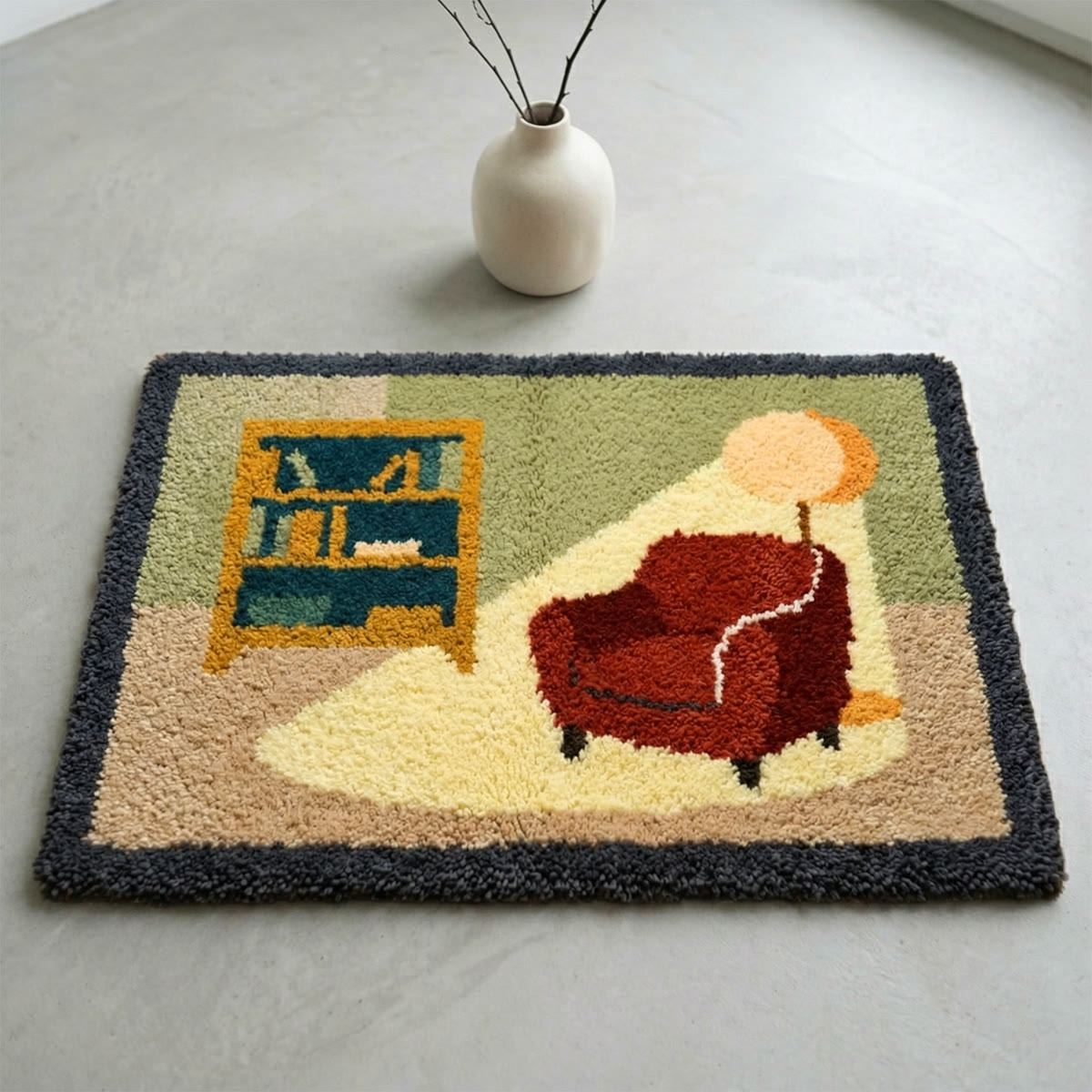 Rubbyoo Latch Hook Rug Kit - Cozy Room | Handmade Door Mat | Modern Soft Rug - image 8