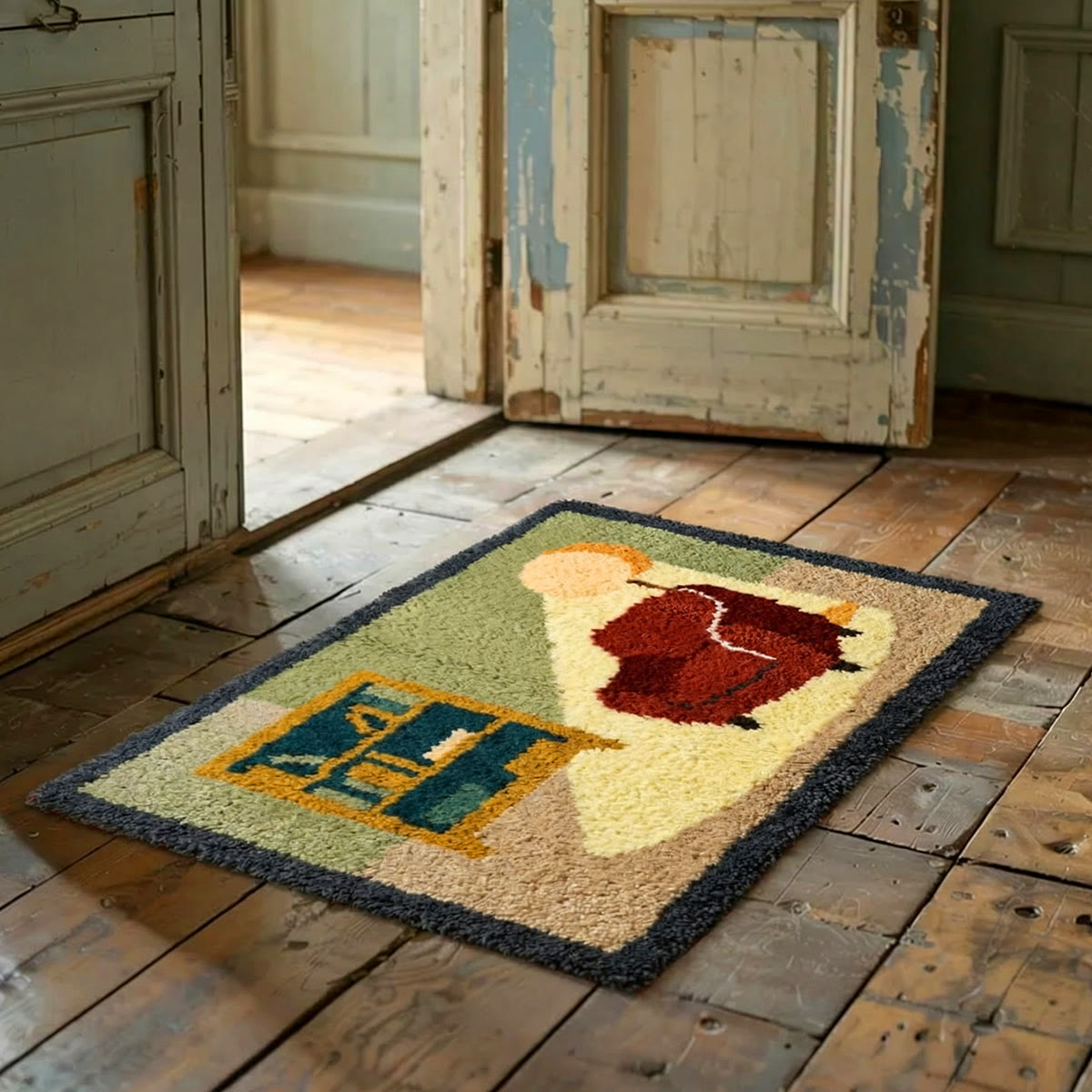 Rubbyoo Latch Hook Rug Kit - Cozy Room | Handmade Door Mat | Modern Soft Rug - image 2