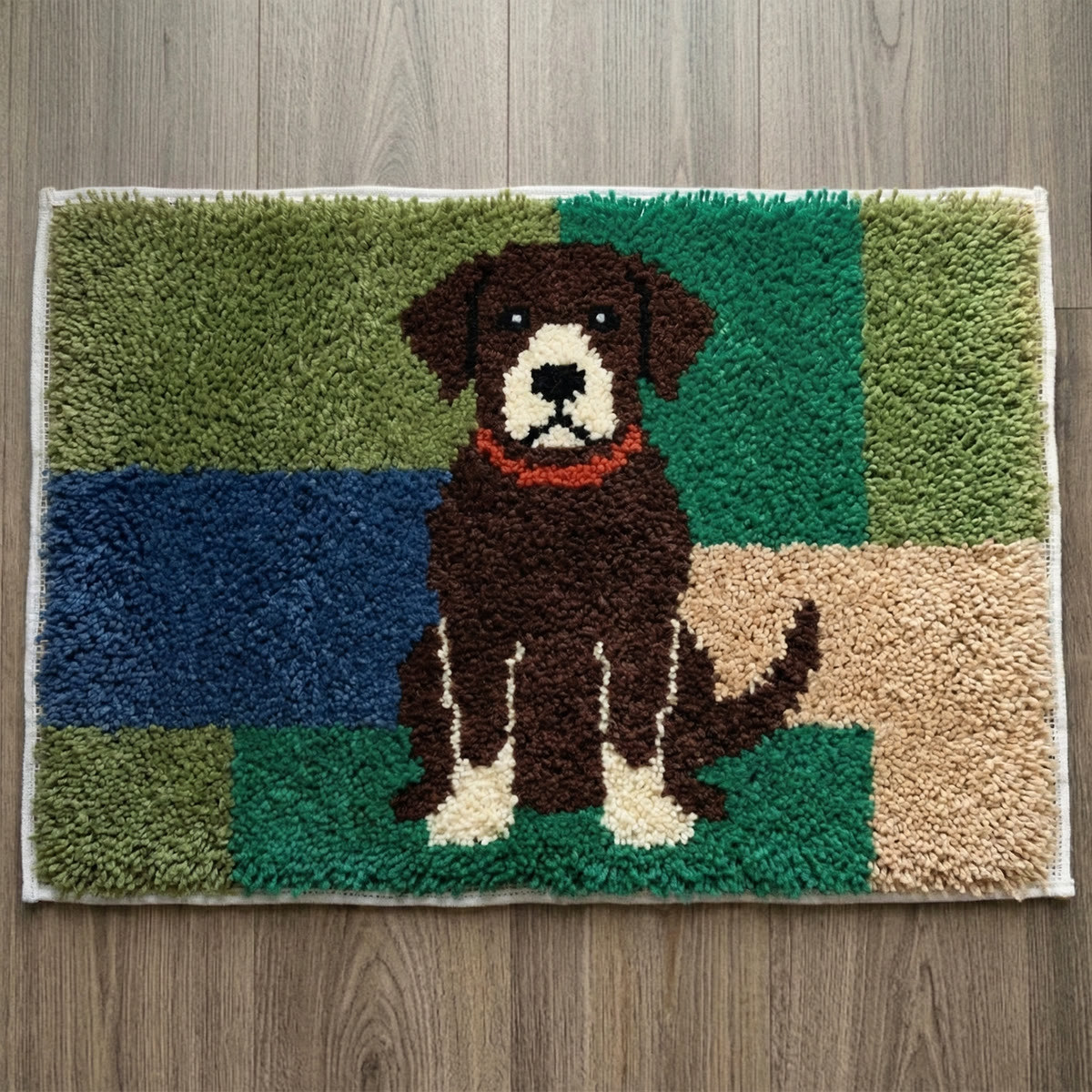 Rubbyoo Latch Hook Rug Kit - Brown Dog | Soft Fluffy Mat | Handmade Housewarming Gift - 75×50cm - image 1