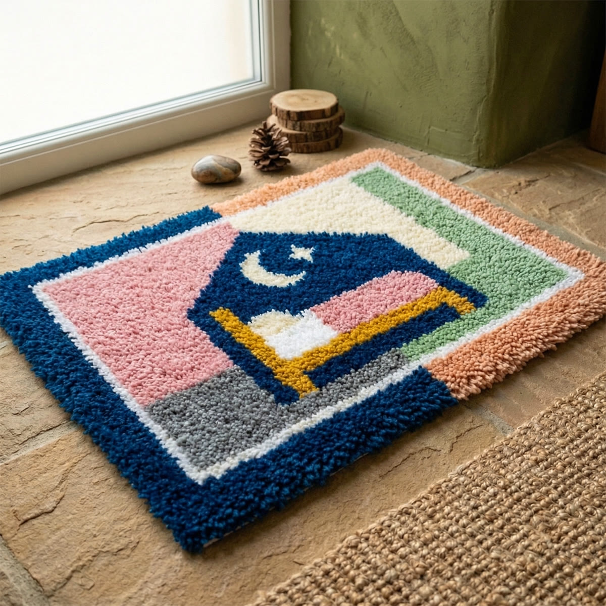 Rubbyoo Latch Hook Rug Kit - Sleeping Time | Diy Bedroom Mat | Nice Homewarming Gift - image 3