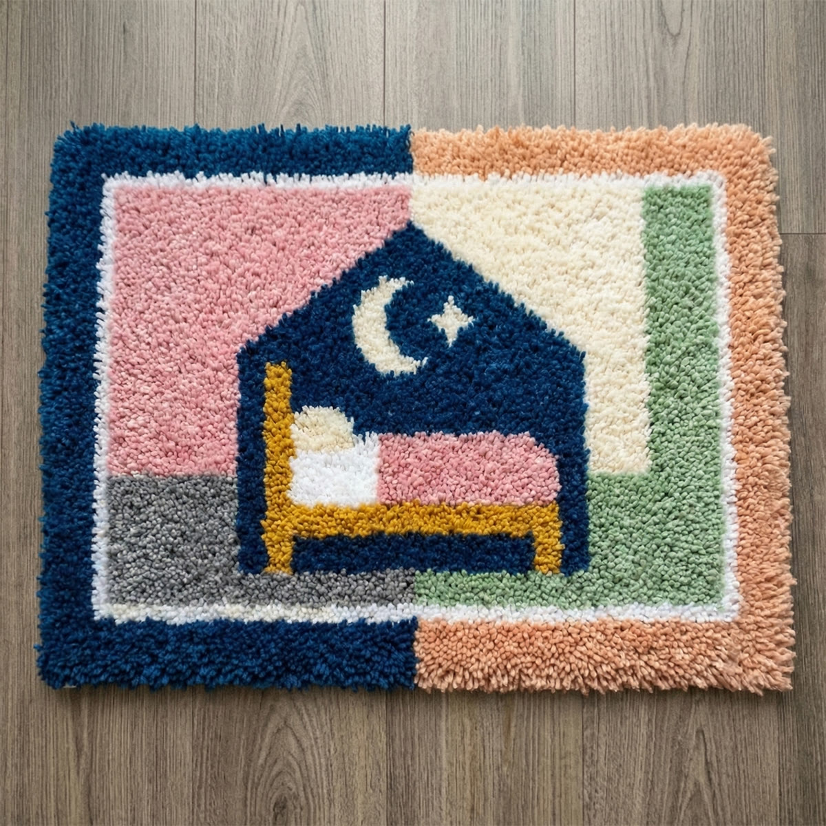 Rubbyoo Latch Hook Rug Kit - Sleeping Time | Diy Bedroom Mat | Nice Homewarming Gift - 75×50cm - image 1