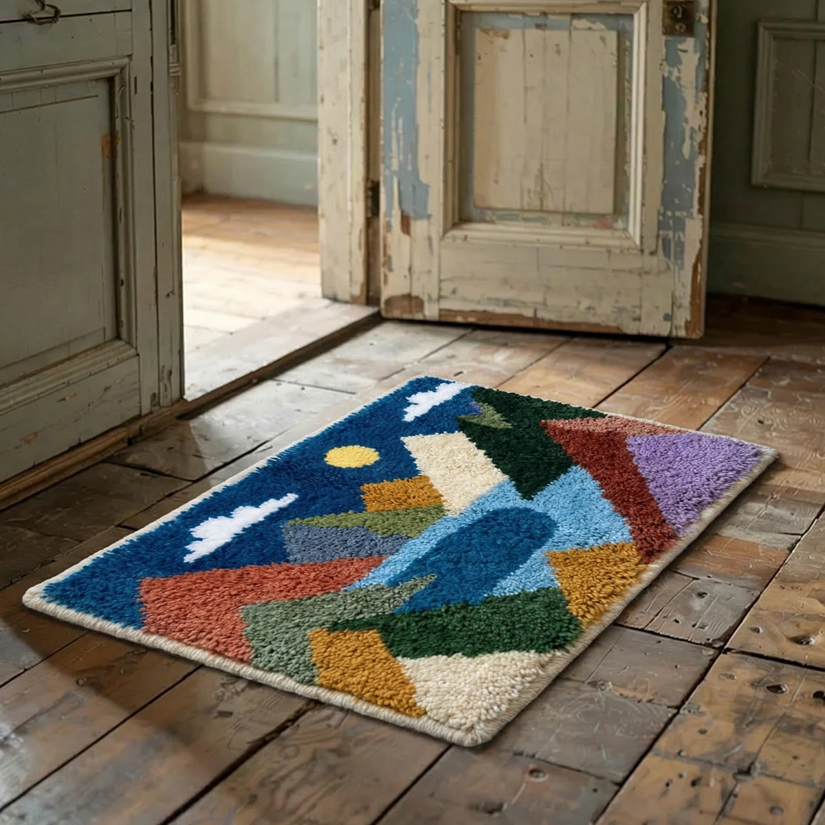 Rubbyoo Latch Hook Rug Kit - Multicolored Design | Bathroom Decor Mat | Plush Decorative Rugs - image 2
