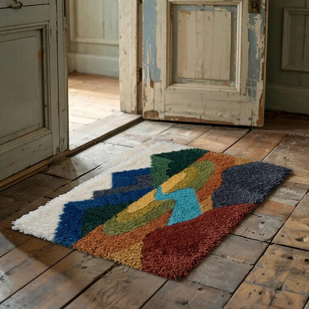 Rubbyoo Latch Hook Rug Kit - Mountain | Landscape Door Mat | Easy Handicraft For Beginner - image 2