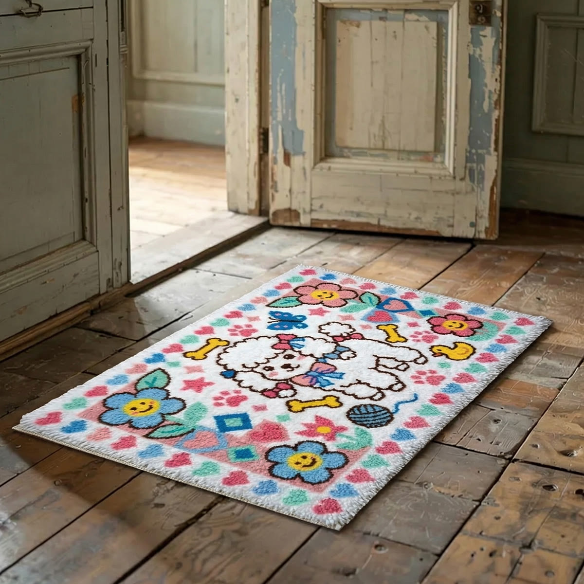 Rubbyoo Latch Hook Rug Kit - Adorable Sheep | Lovely Handmade Art | Unique Welcome Mat - image 2