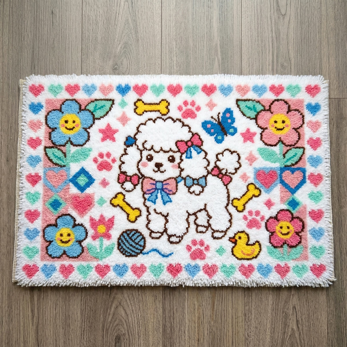 Rubbyoo Latch Hook Rug Kit - Adorable Sheep | Lovely Handmade Art | Unique Welcome Mat - 75×50cm - image 1