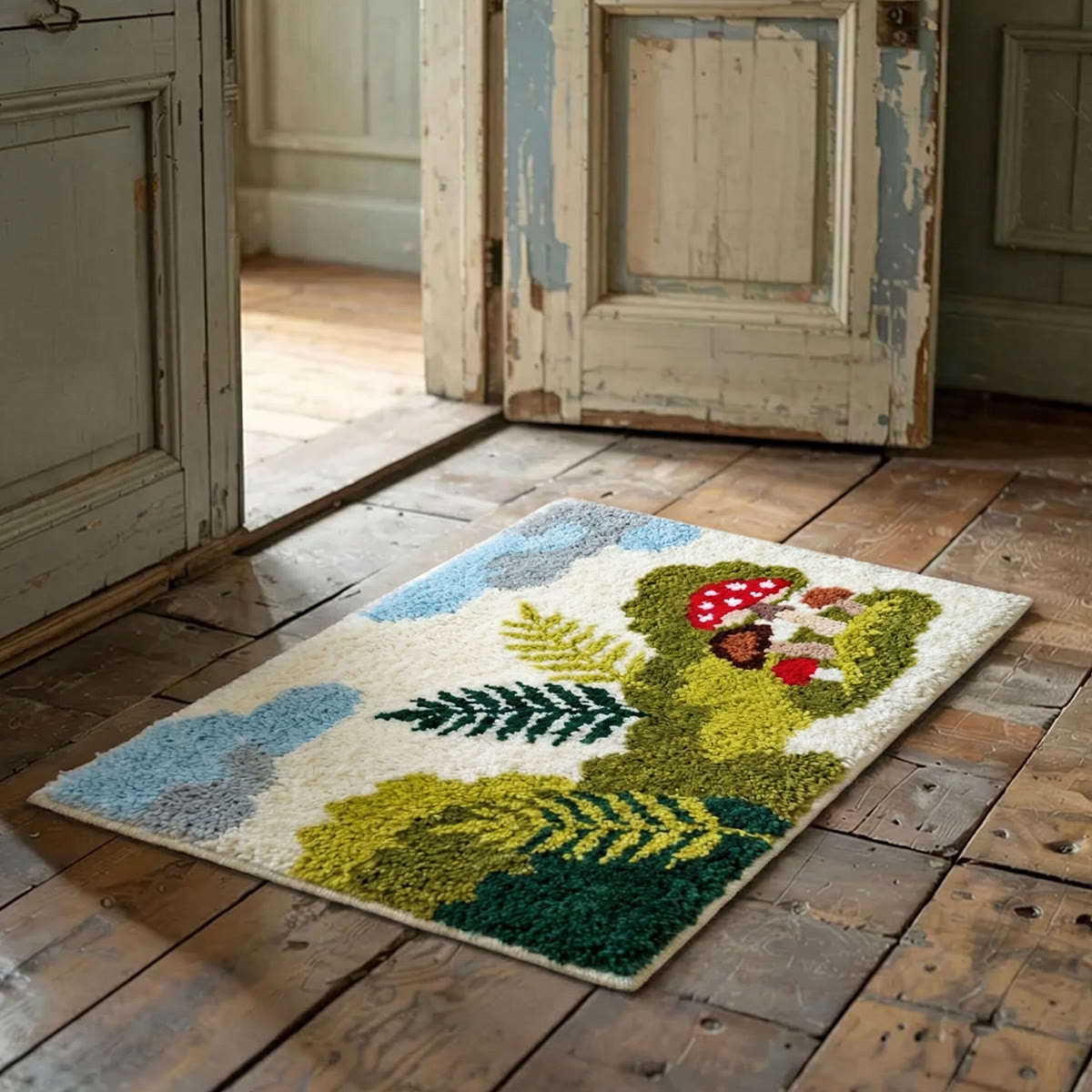 Rubbyoo Latch Hook Rug Kit - Vintage Mushroom | Personalized Bathroom Mat | Nice Home Decor - image 2