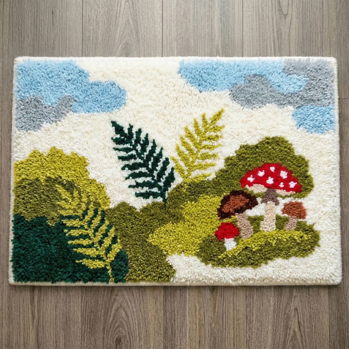 Rubbyoo Latch Hook Rug Kit - Vintage Mushroom | Personalized Bathroom Mat | Nice Home Decor - 75×50cm - image 1