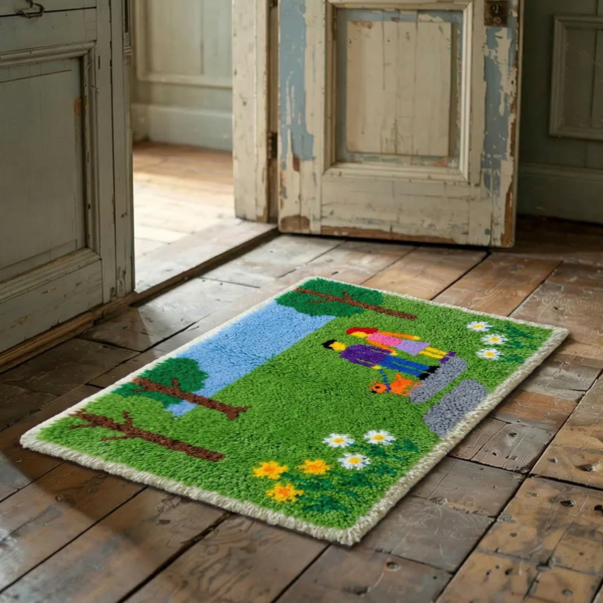 Rubbyoo Latch Hook Rug Kit - Park Date | Diy Handmade Carpet | Unique Anniversary Gift - image 2