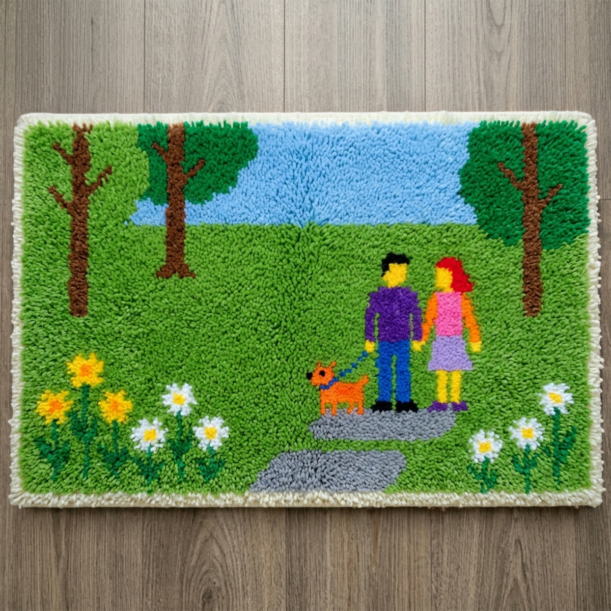 Rubbyoo Latch Hook Rug Kit - Park Date | Diy Handmade Carpet | Unique Anniversary Gift - 75×50cm - image 1