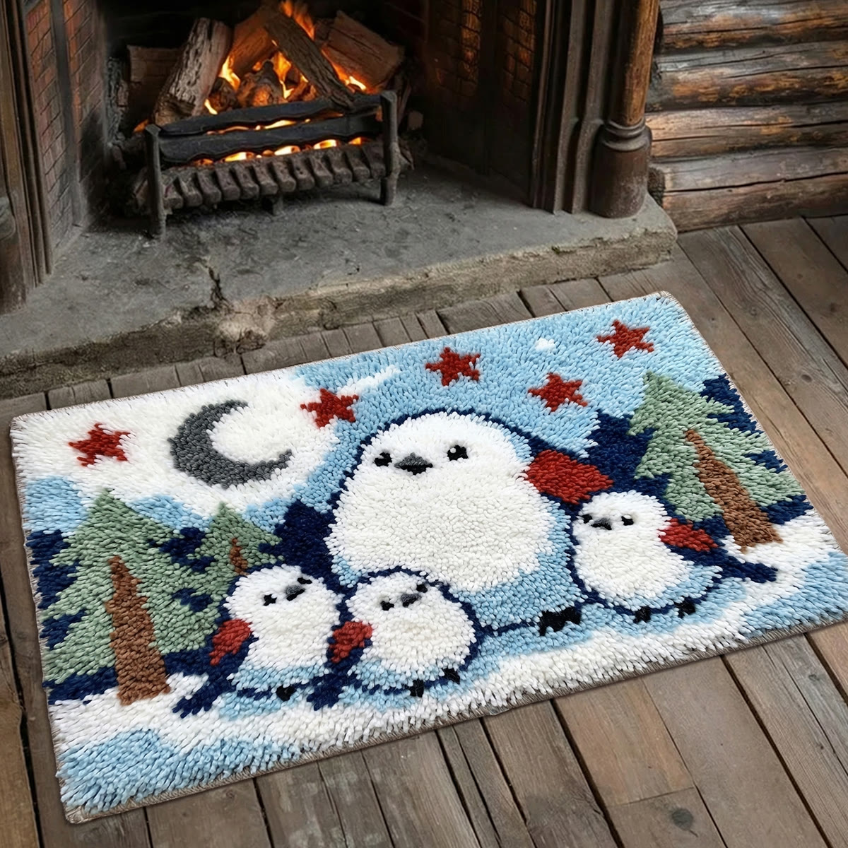 Rubbyoo Latch Hook Rug Kit - Birds Family | Animal Handmade Art | Nice Gift For Housewarming - image 3